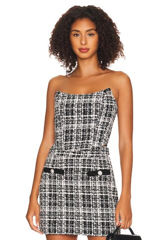 Line & Dot Alessandra Corset Top in Black & White from Revolve.com | Revolve Clothing (Global)