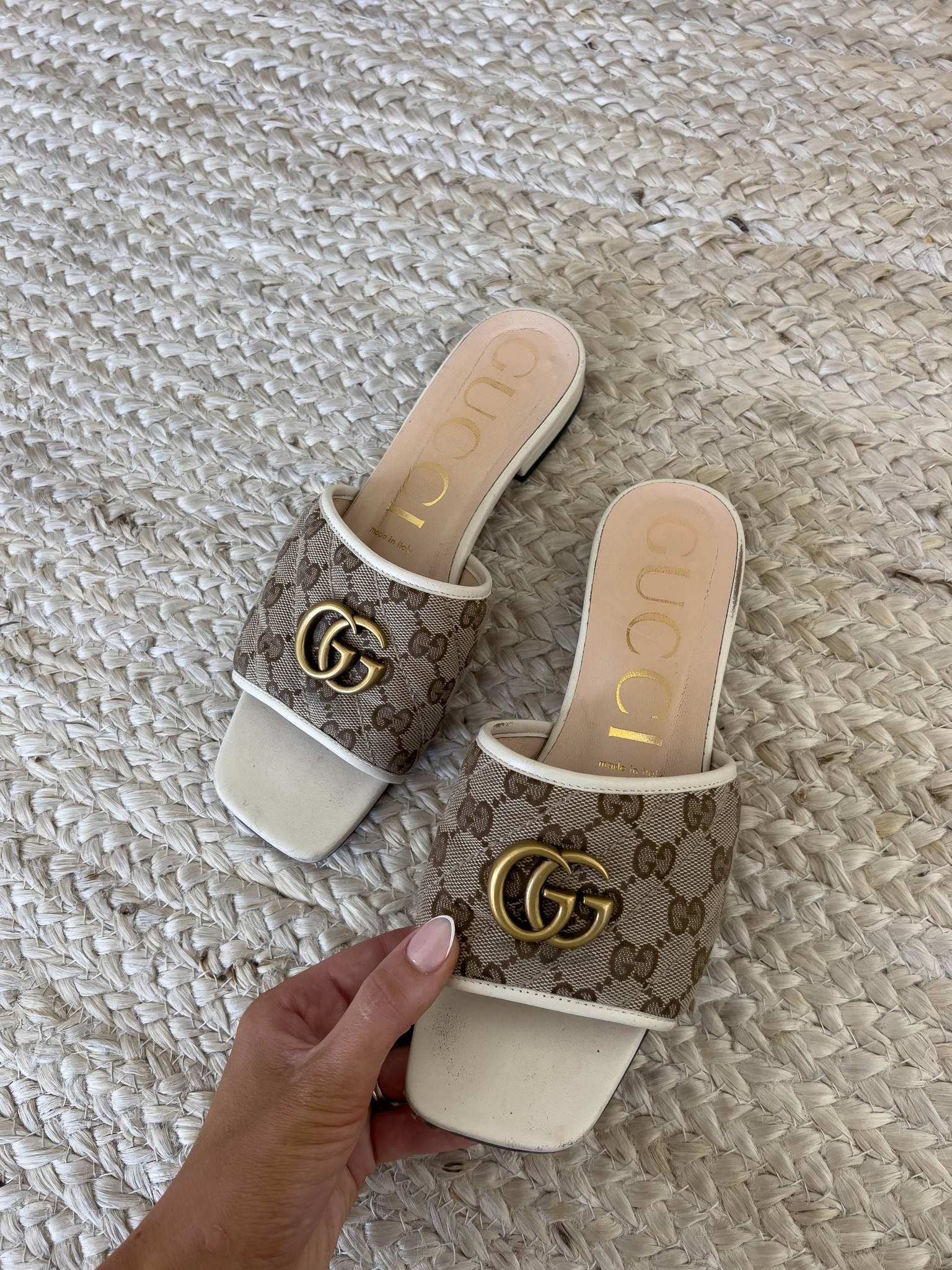 GUCCI Original GG Canvas Slides for Women