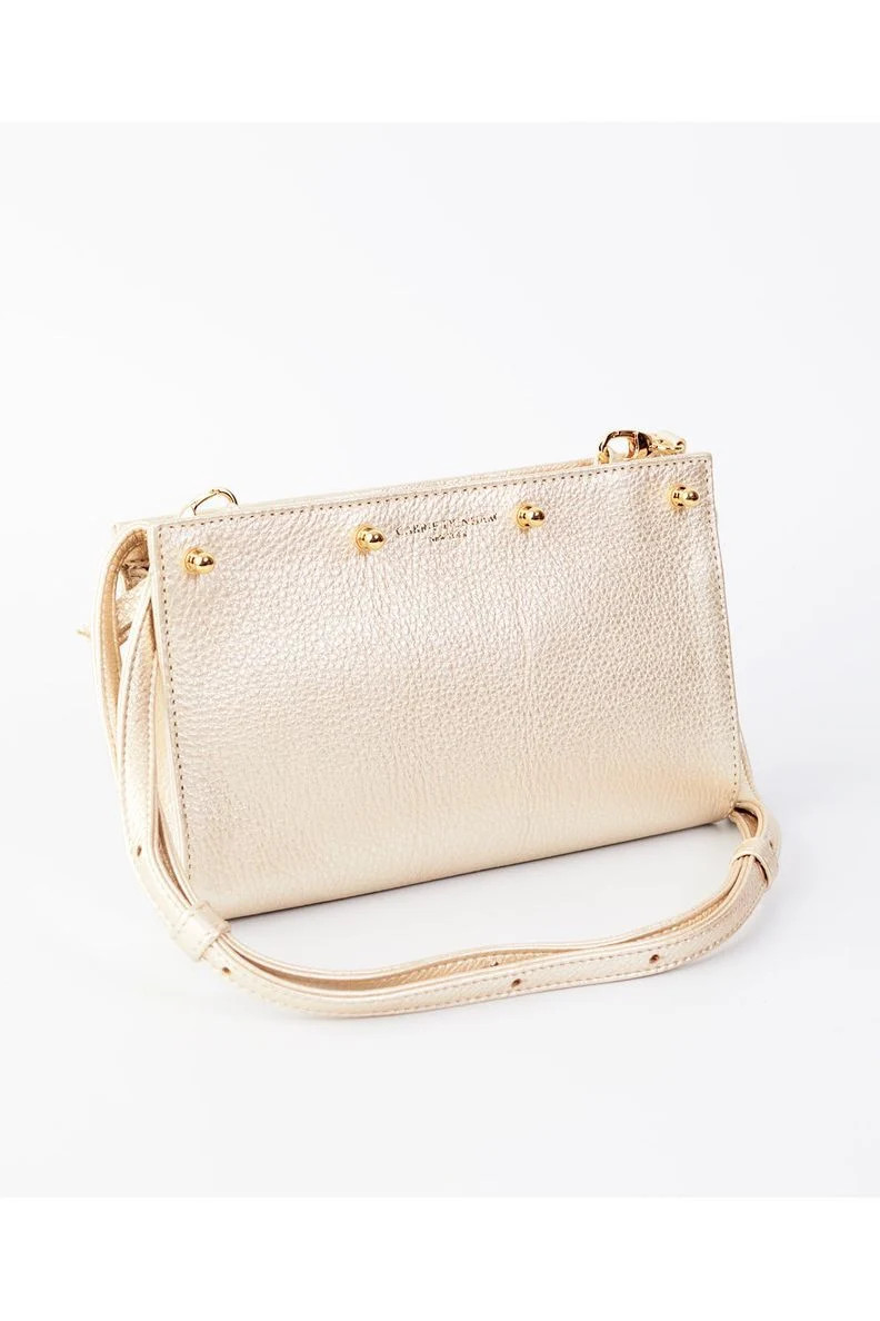Lizzie Italian Black Alpina Leather Interchangeable & Convertible Clutch Bag | CARRIE DUNHAM