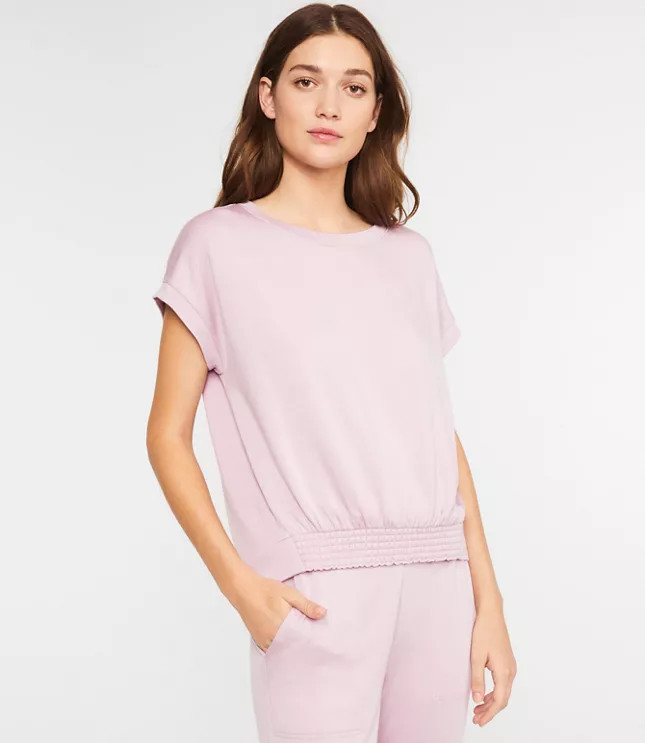 Lou & Grey Signature Softblend Smocked Hem Top | LOFT | LOFT