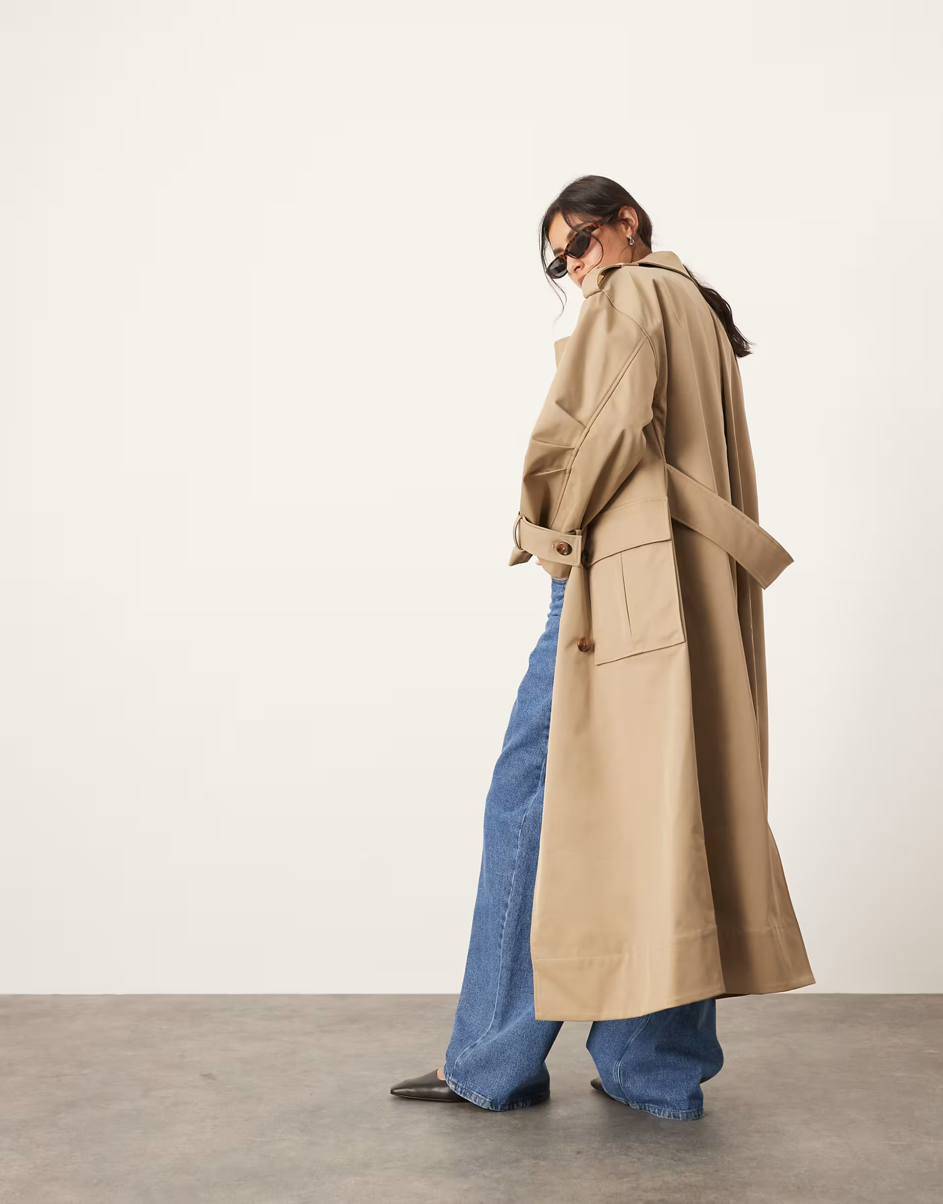 ASOS EDITION oversized pocket detail trench coat in camel | ASOS (Global)