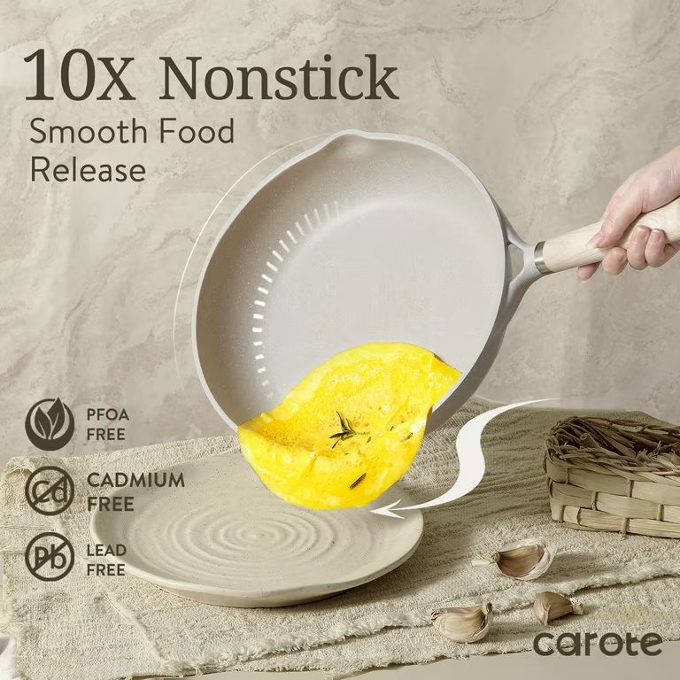 Carote Nonstick Pots and Pans Set, 8 Pcs Induction Kitchen Cookware Sets (Beige Granite) - Walmar... | Walmart (US)