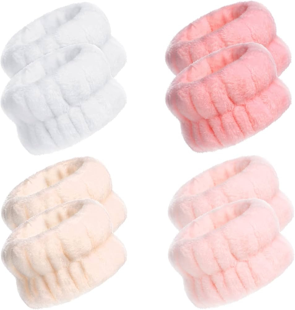 Chuangdi 4 Pairs Wrist Spa Wrist Bands for Washing Face Microfiber Wrist Wash Towel Band Scrunchi... | Amazon (US)