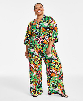 Plus Size High-Rise Wide-Leg Pants, Exclusively at Macy's | Macy's