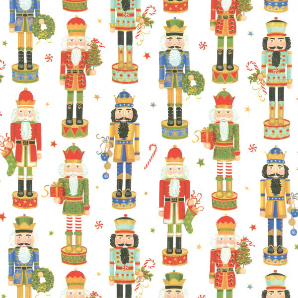 Caspari Nutcracker Parade Wrapping Paper | The Container Store