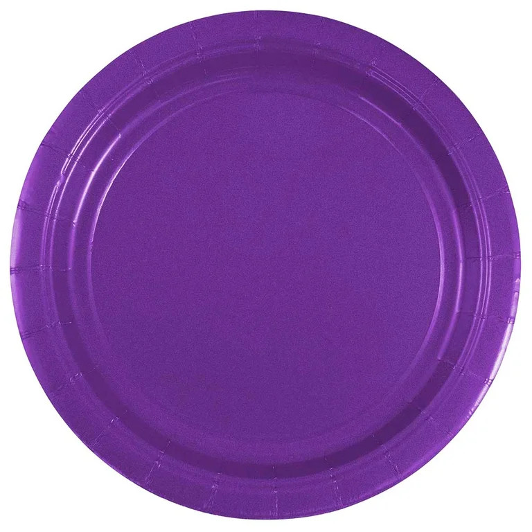 JAM Paper Small Round Paper Plates, Purple, 7", 50 per Pack | Walmart (US)
