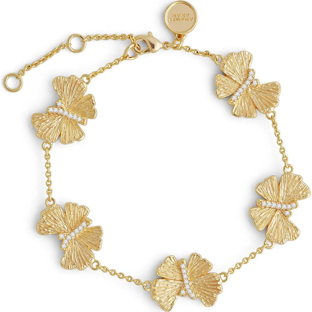 Anabel Aram Jewelry Butterfly Station Bracelet in Gold at Nordstrom | Nordstrom