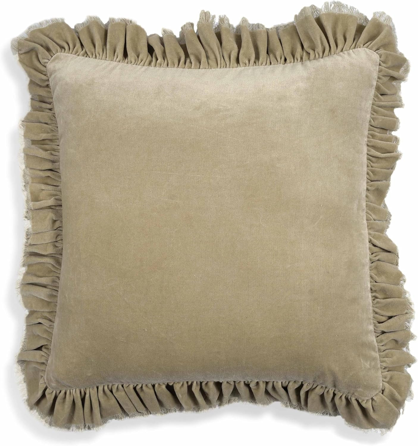 Tov Furniture Alessia Distressed Beige Velvet Pillow | Amazon (US)