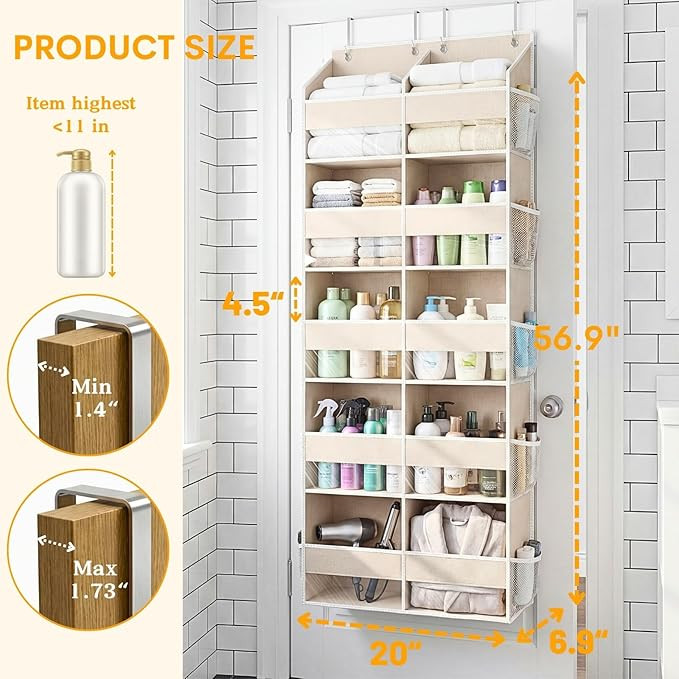 Ofiray-home Over the Door Organizer 5 Tiers,Extra Large Behind Door Storage of 10 Compartments,80... | Amazon (US)