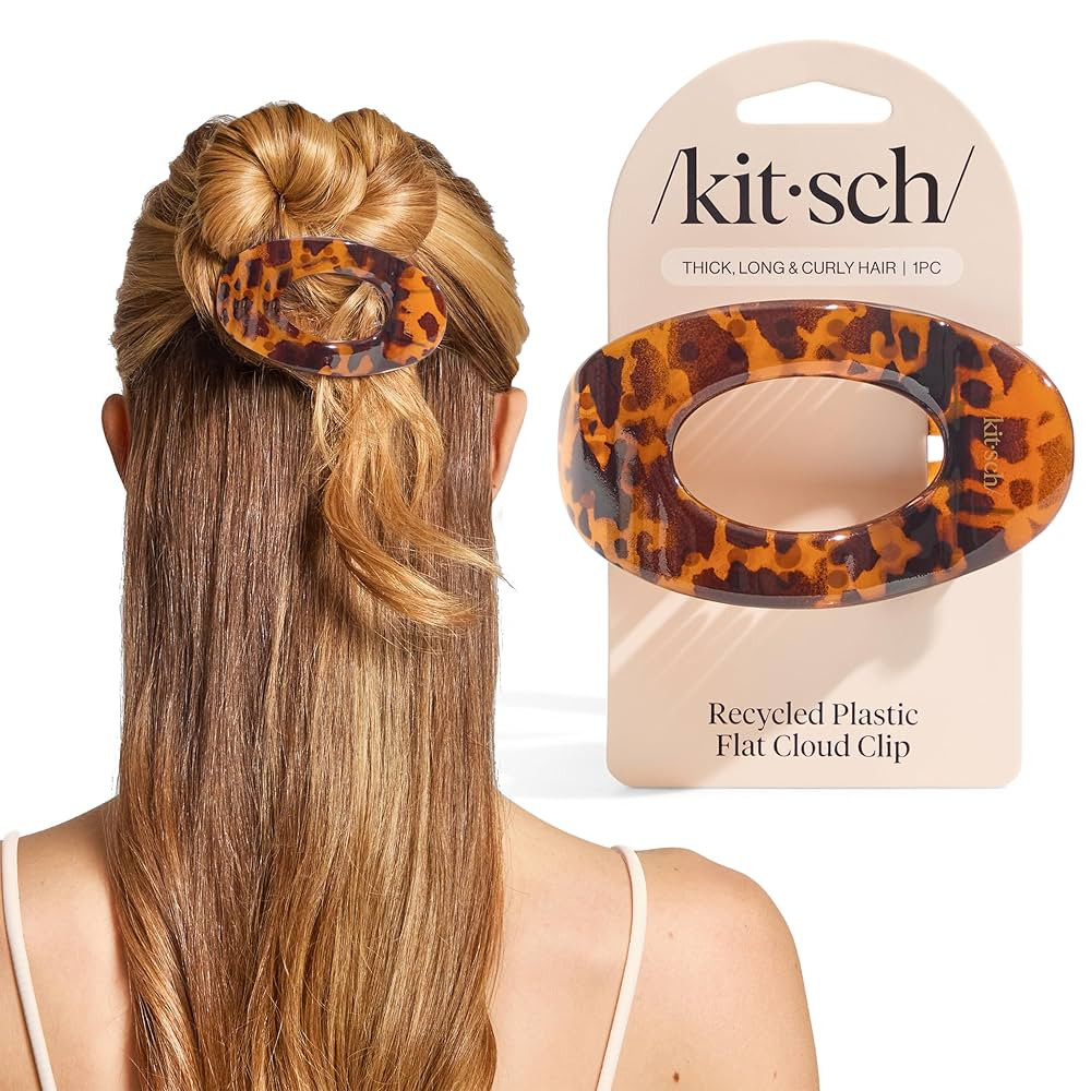 Kitsch Large Flat Claw Clips for Women - Stylish Flat Hair Clips for Women, Strong Hold for Thick... | Amazon (US)