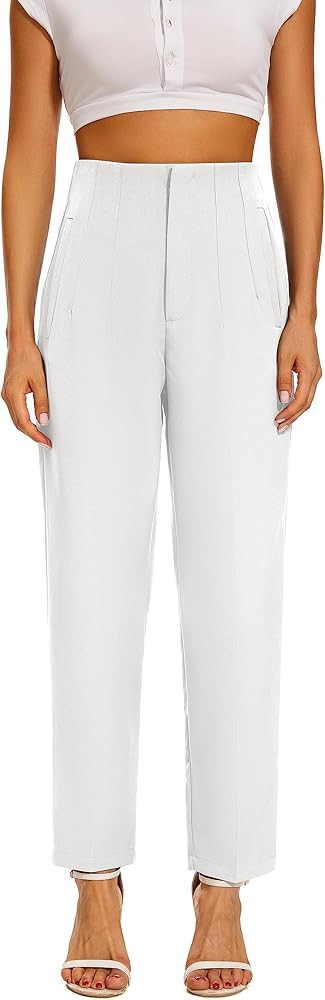 High Waist Dress Pant for Women Business Trousers Work Office Pants with Pockets | Amazon (US)