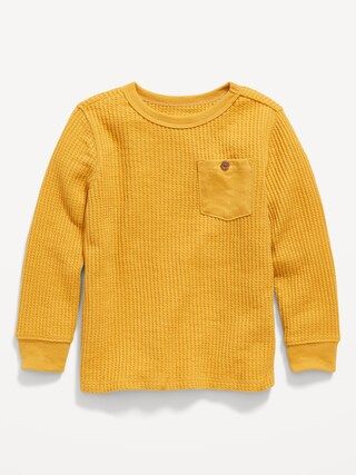 Unisex Thermal-Knit Long-Sleeve Pocket T-Shirt for Toddler | Old Navy (US)