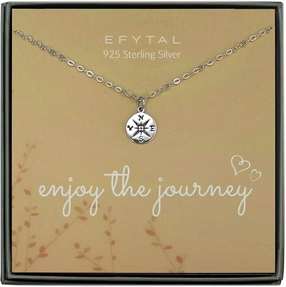 EFYTAL Graduation Gifts for Her 2022, Sterling Silver Compass Necklace, High School or College Gr... | Amazon (US)