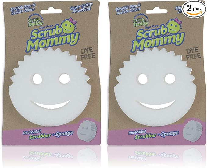 Scrub Daddy Dual-Sided Sponge and Scrubber- Scrub Mommy Dye Free - Scratch-Free Scrubber for Dish... | Amazon (US)