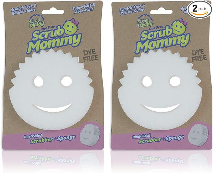 Scrub Daddy Dual-Sided Sponge and Scrubber- Scrub Mommy Dye Free - Scratch-Free Scrubber for Dish... | Amazon (US)