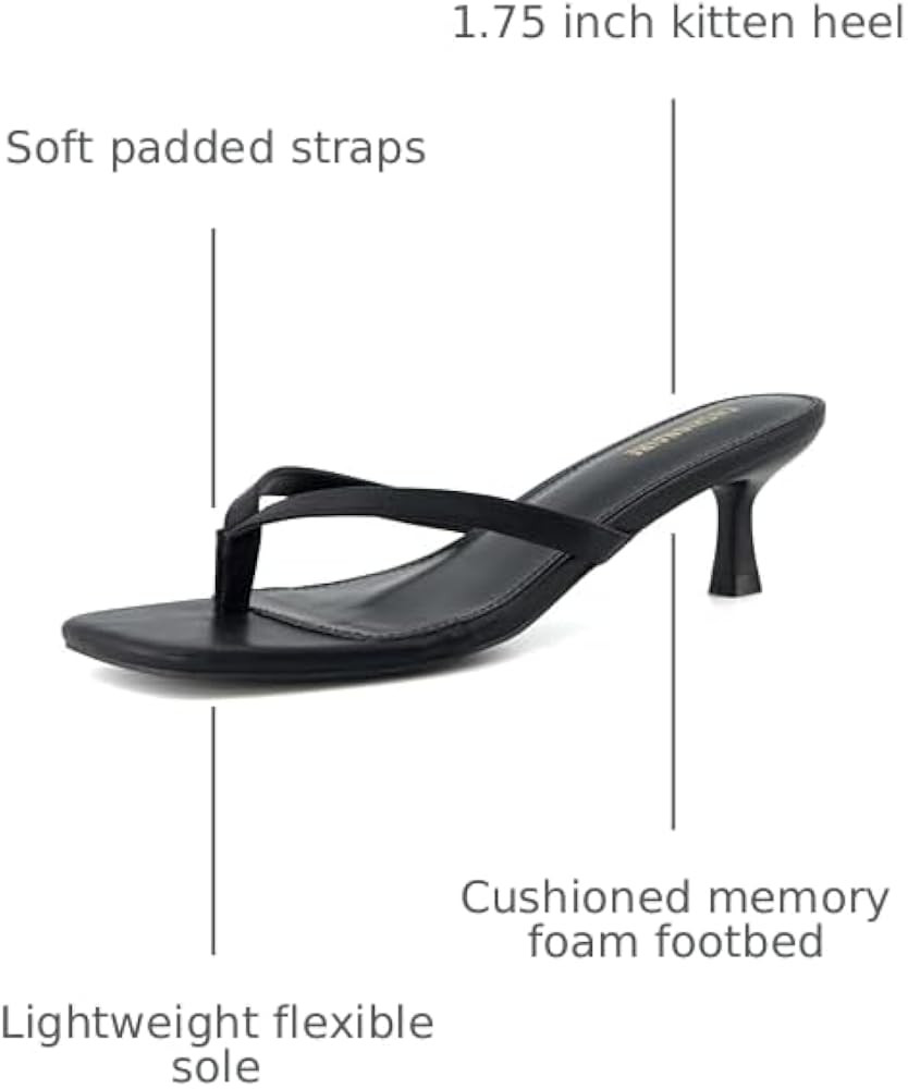 CUSHIONAIRE Miami Kitten Heels for Women - Dressy Heeled Thong Womens Sandals | Amazon (US)