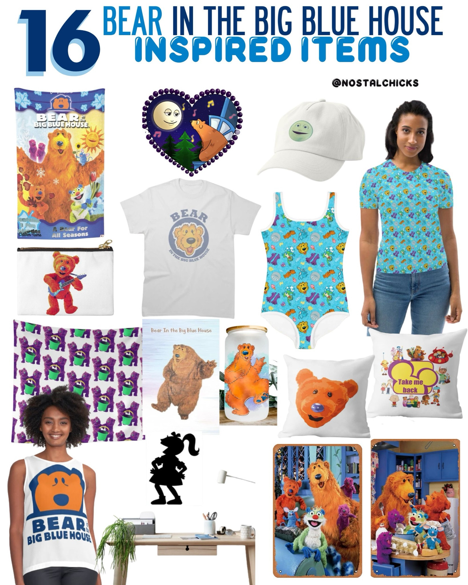 Bear In The Big Blue House items 
#bearinthebigbluehouse #bear #nostalgia #nostalgic #millennial #millennials #90s #2000s 
