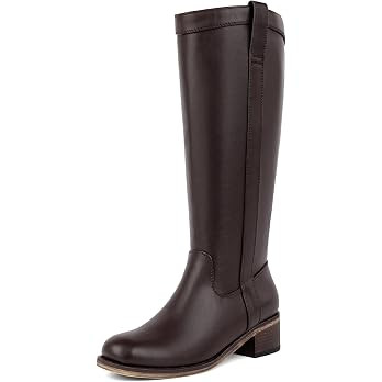 Knee High Boots for Women Chunky Low Heel Tall Boots | Amazon (US)