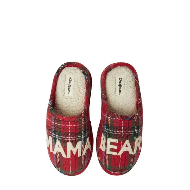 Dearfoams Womens Mama Bear Plaid Clog Slippers | Walmart (US)