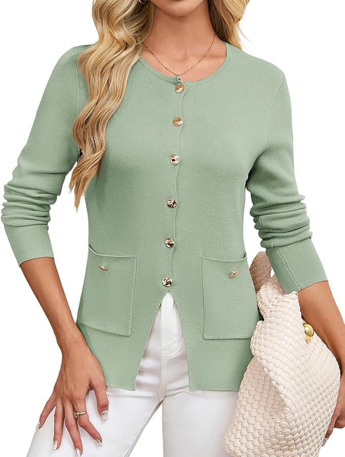 GRACE KARIN Women Sweater Blazers Business Casual, Button Up Knit Cardigan Sweaters, Long Sleeve ... | Amazon (US)