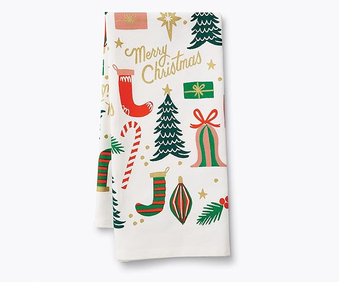 RIFLE PAPER CO. Holiday Tea Towel | Introduce Holiday Spirit into Your Kitchen with Vibrant Scree... | Amazon (US)