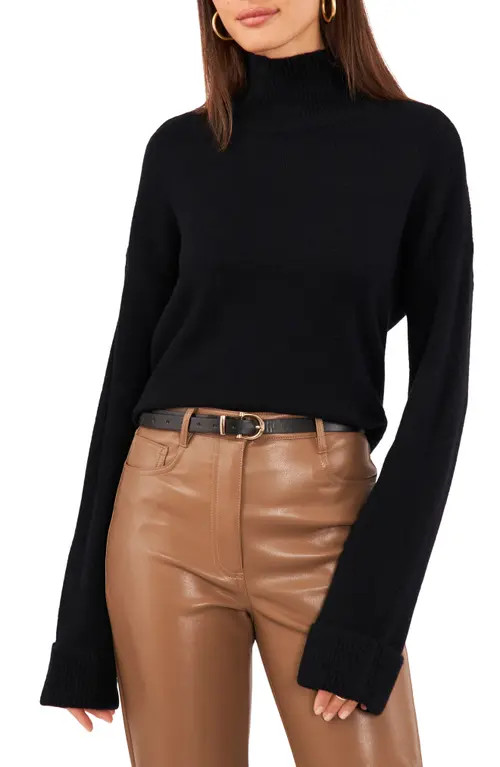 1.STATE Turtleneck Sweater in Rich Black at Nordstrom, Size X-Large | Nordstrom