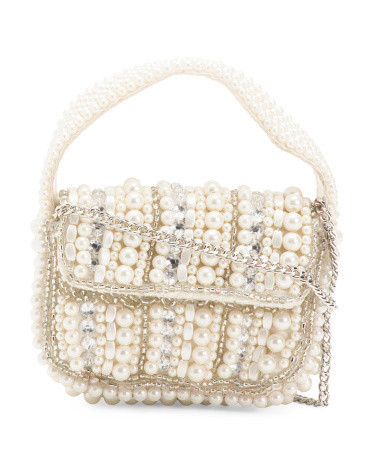 Beaded Blingy Mini Bag, Leather | TJ Maxx