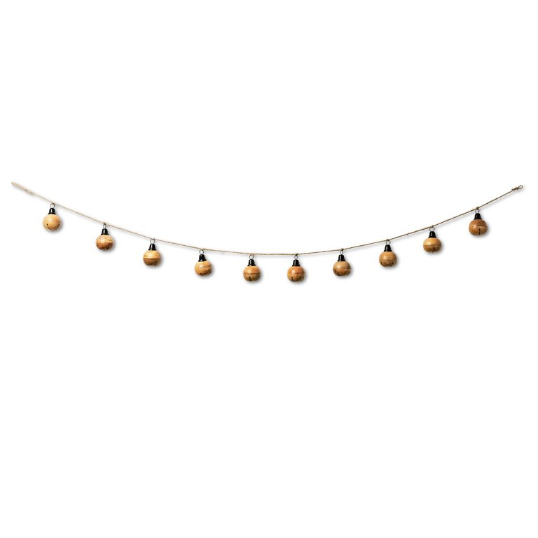 Natural Wood Jingle Bell Garland, 72 in, by Holiday Time - Walmart.com | Walmart (US)