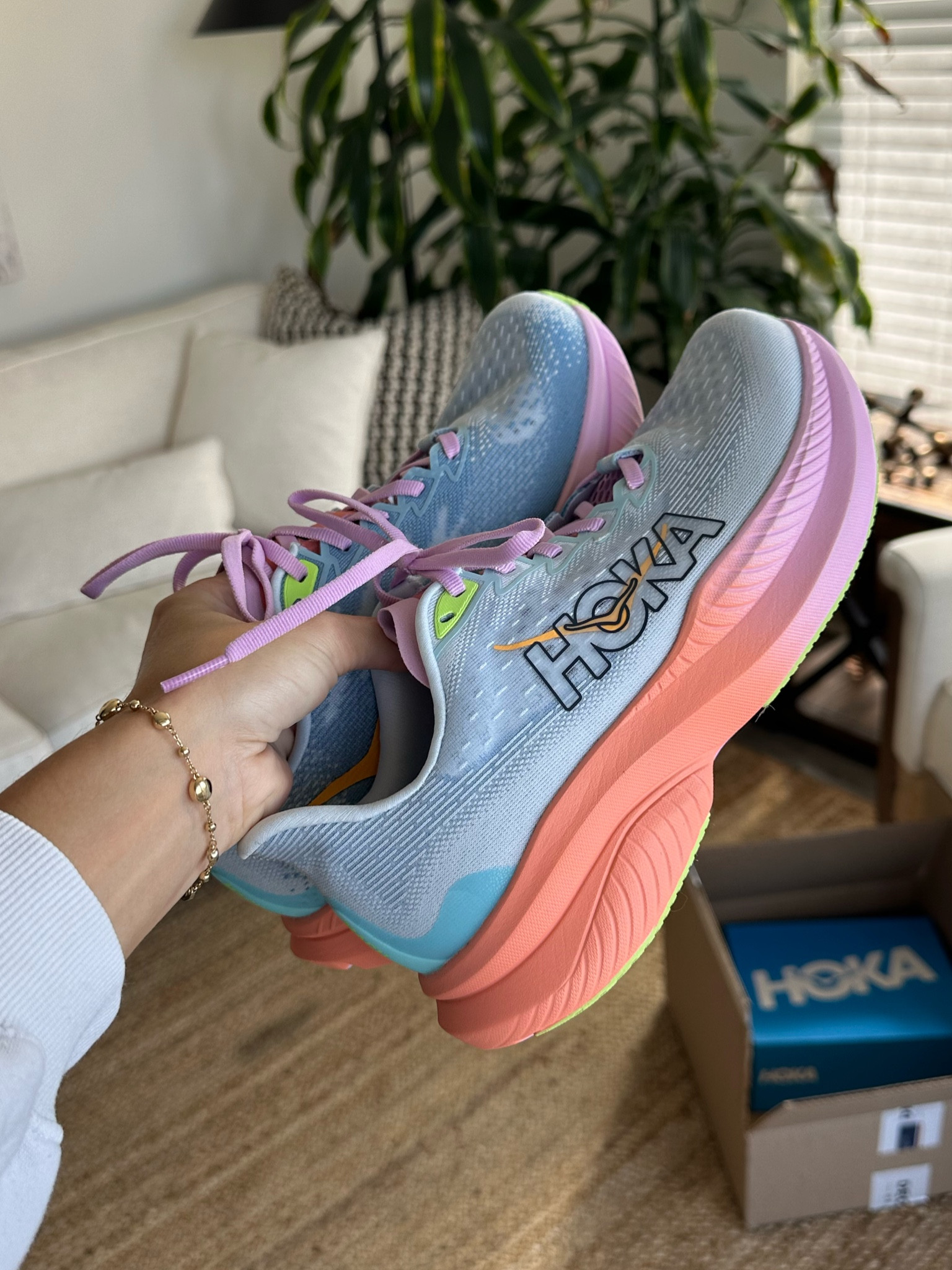 Everyday run and race day running shoes by Hoka. Neutral responsive shoe 💖 I ordered half a size bigger. 

#LTKfitness #LTKActive