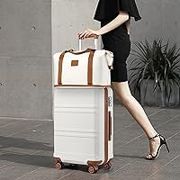 Kono Suitcase Set 3 Piece Carry On Hardside Luggage with TSA Lock Spinner Wheels (Cream White, 20... | Amazon (US)