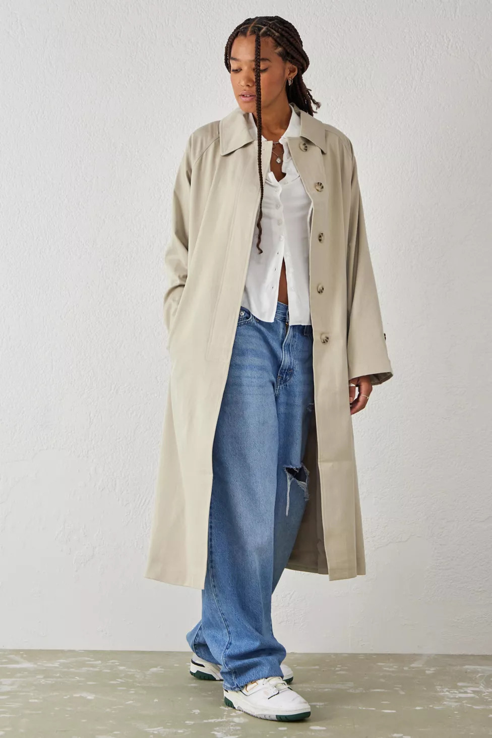 Light Before Dark Longline Trench Coat | Urban Outfitters (US and RoW)