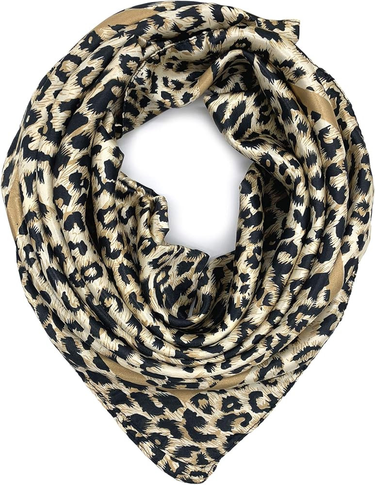 YOUR SMILE Silk Like Scarf Women's Fashion Pattern Large Square Satin Headscarf Headdress | Amazon (US)