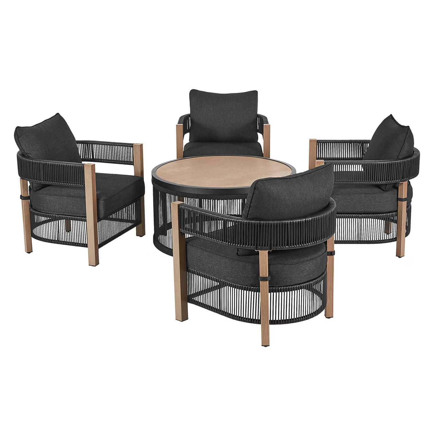 Better Homes & Gardens Tarren 5-Piece Patio Outdoor Conversation Set - Black | Walmart (CA)