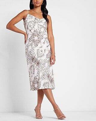 Rachel Zoe Printed Satin Cowl Neck Midi Slip Dress | Express