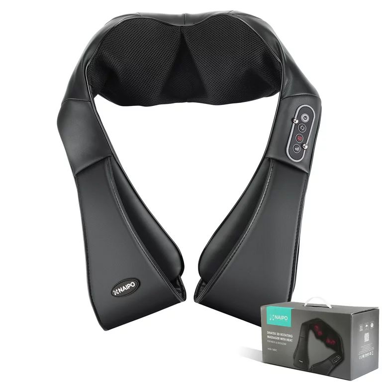 Naipo Shiatsu Back and Neck Massager with Heat Deep Kneading Massage for Neck, Back, Shoulder, Fo... | Walmart (US)