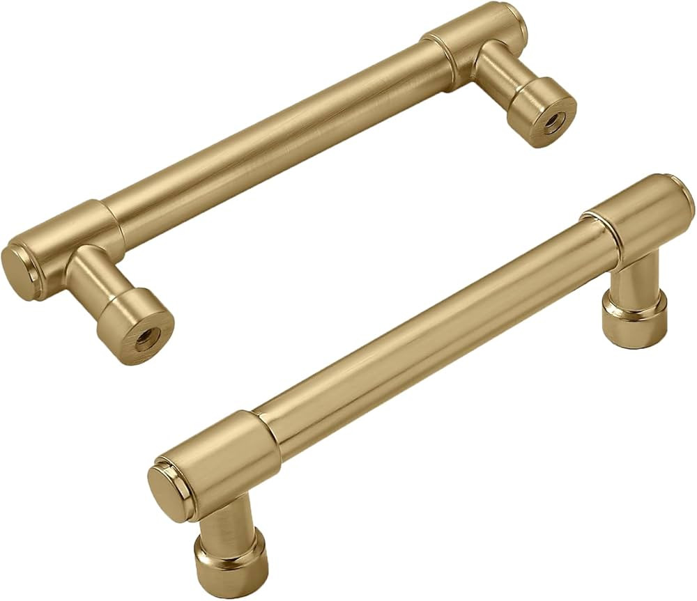 Solid Heavy Duty Jasper Pulls - 10 Pack Gold Cabinet Pulls with 4 Inch Hole Centers for Kitchen, ... | Amazon (US)