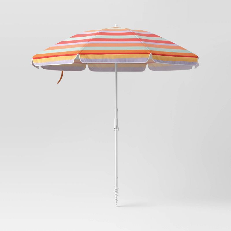 6'x6' Umbrella Stripe - Red - Sun Squad™ | Target