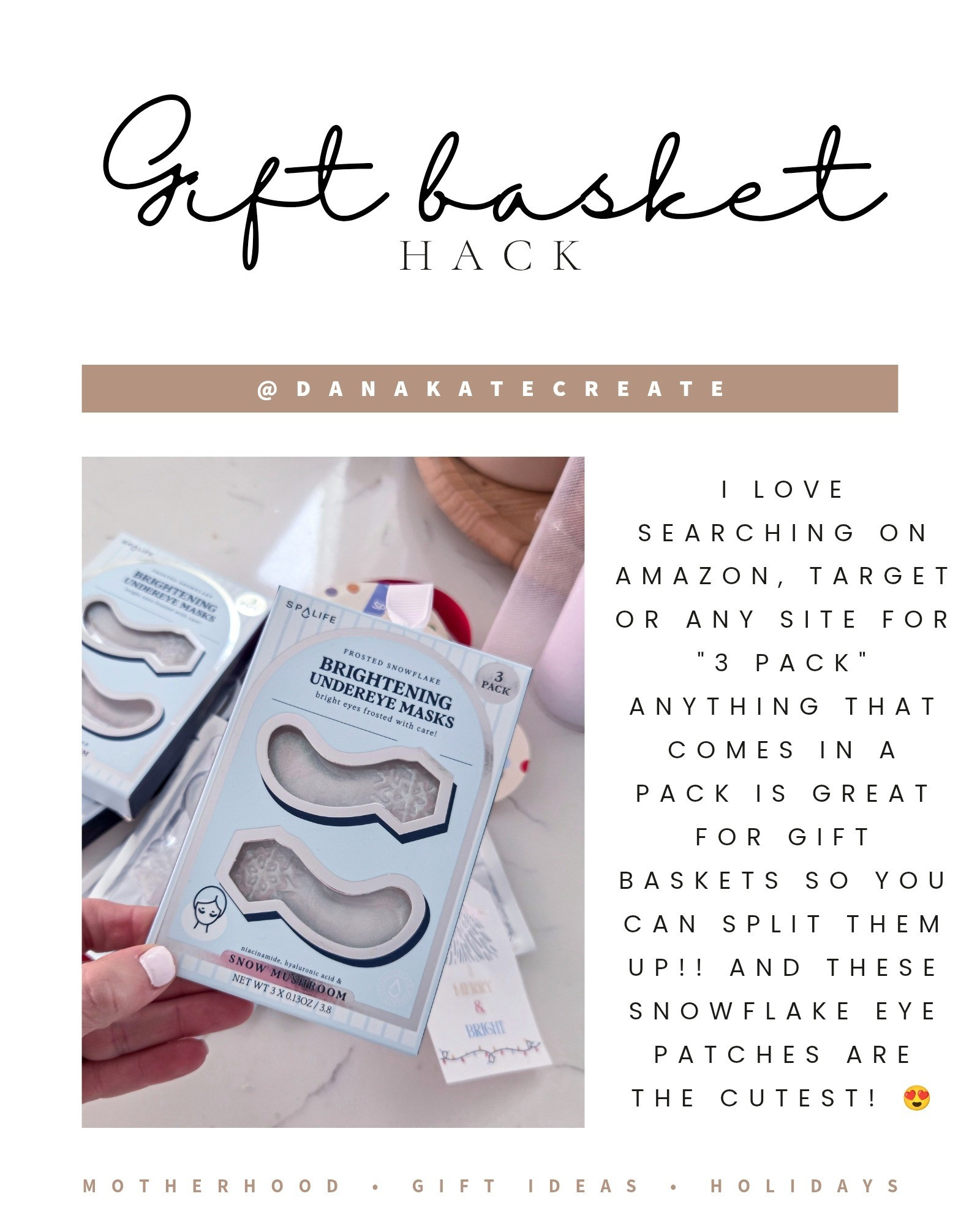 Gift basket hack! Search on your favorite websites for "3 pack" Anything that comes in a pack is great to split up! Linking some of my faves plus one for the men!

