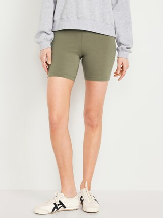 High Waisted Jersey Biker Shorts for Women -- 6-inch inseam | Old Navy (CA)