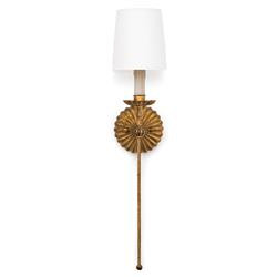Regina Andrew Clove French Country Antique Gold Leaf Stem Single Sconce | Kathy Kuo Home