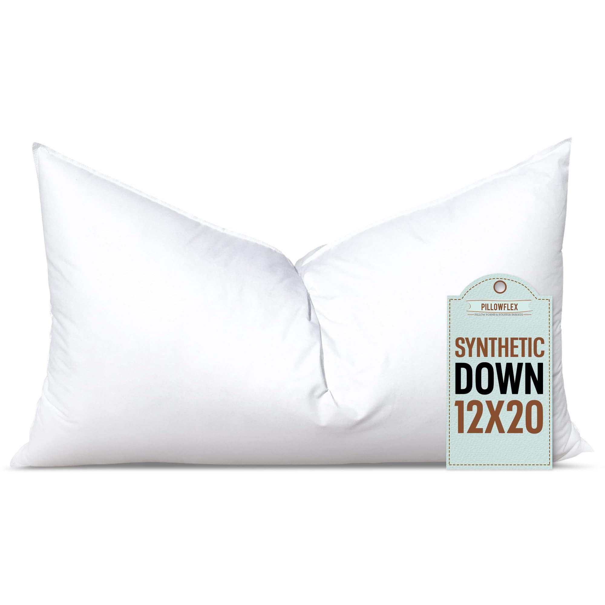 Pillowflex Synthetic Down Pillow Insert - 12x20 Down Alternative Pillow, Ultra Soft, Small Rectan... | Amazon (US)
