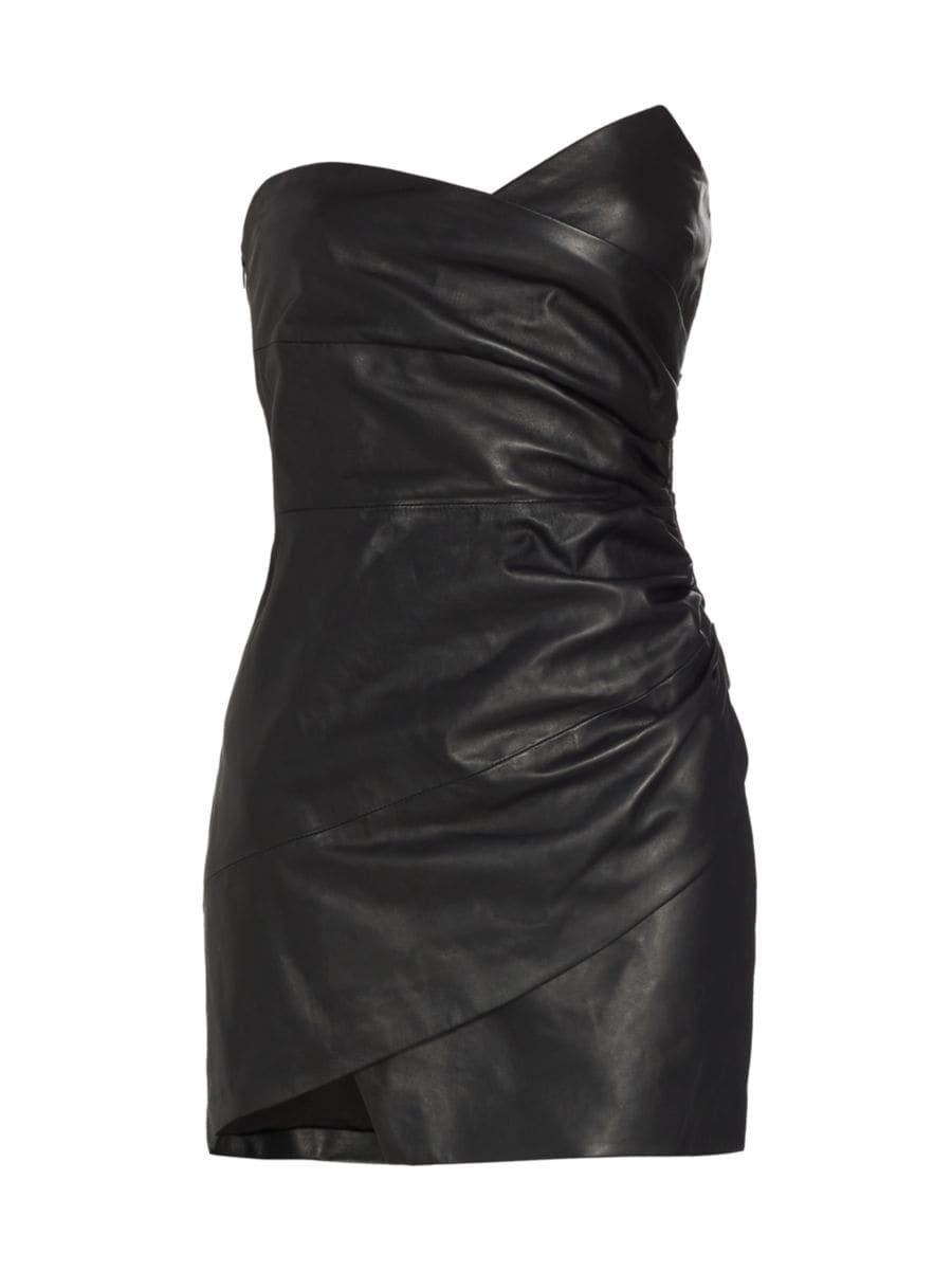 Xandra Leather Strapless Minidress | Saks Fifth Avenue