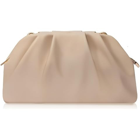 Women's Clutch Purse,Evening Bag for Women Ruched Clutch Purse Detachable Metal Chain Crossbody B... | Amazon (US)