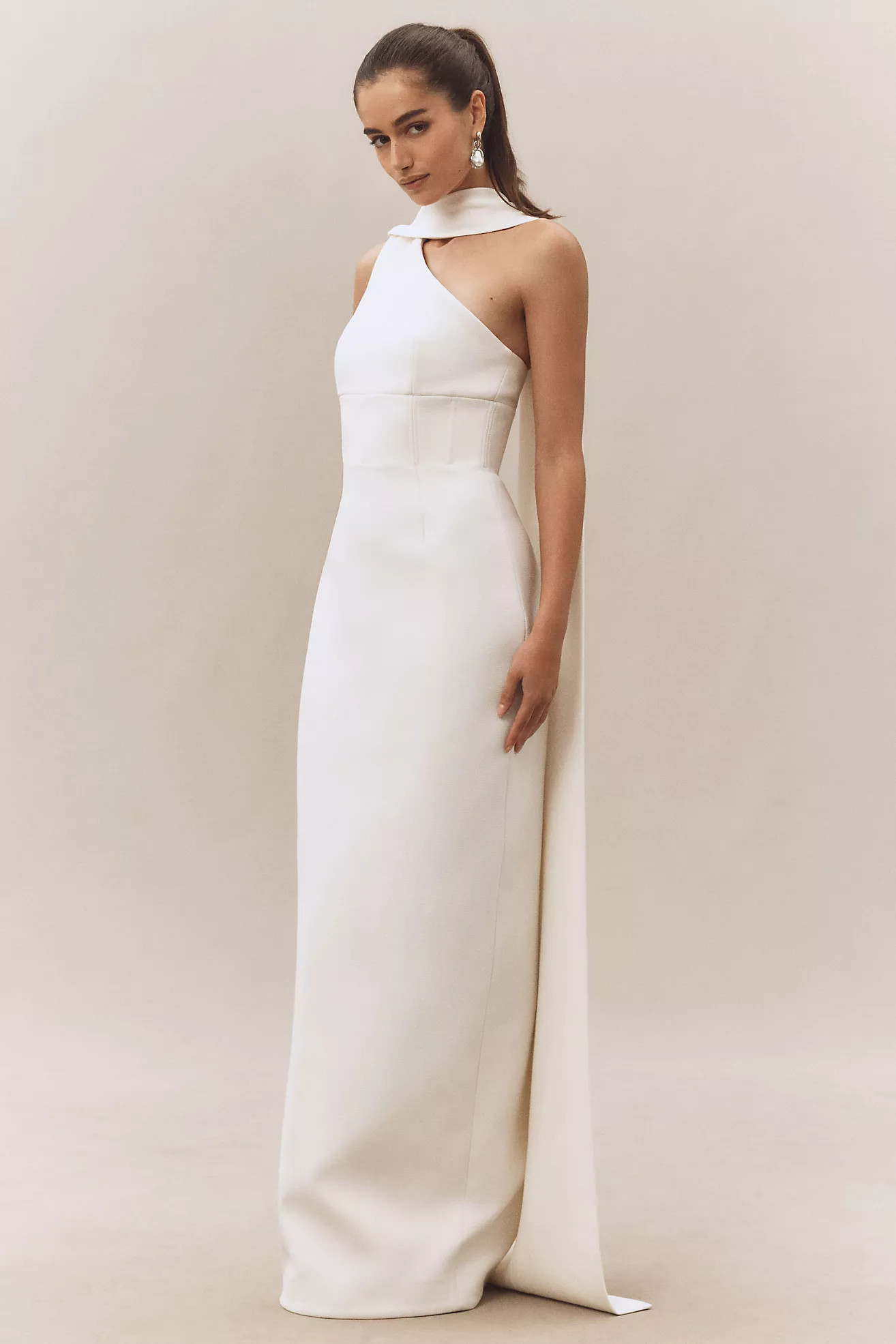 Rachel Gilbert Clara Stretch Crepe Wedding Gown | Anthropologie (US)