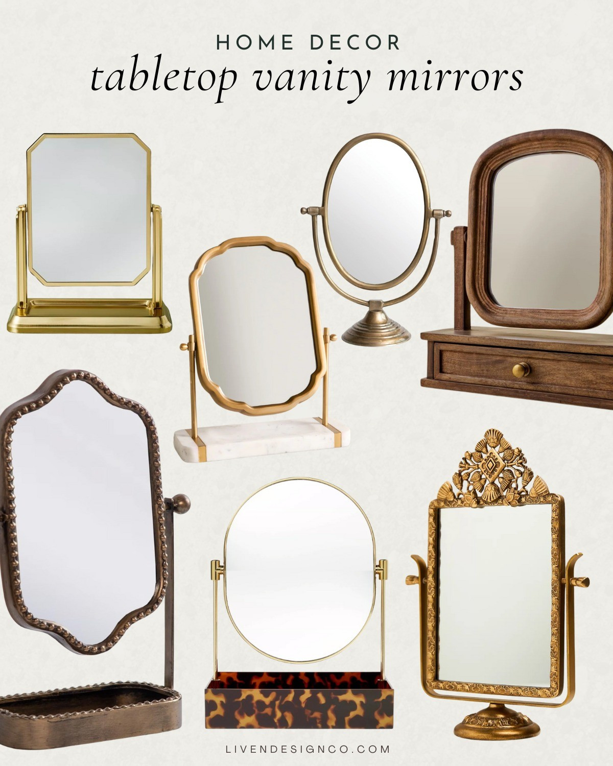 Tabletop vanity mirror. Bathroom mirror. Makeup mirror. Gift idea. Antique brass mirror

#LTKGiftGuide #LTKHome #LTKSeasonal