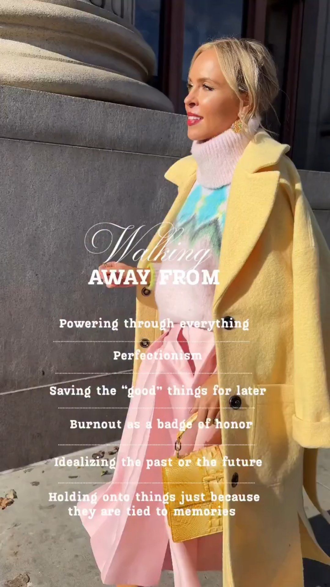 In 2026, I am…

curating life with more intention—listening more closely to what supports me, and loosening my grip on what doesn’t.

I’ve been sitting with my list over the past few days. Adding to it. Crossing things out. Jotting moments of clarity down at the end of a yoga class. Letting thoughts surface on early morning walks. Giving myself permission to really feel into what I want to acknowledge and let go of, and what I want to move toward instead. It felt healing to slow down long enough to name these things. Not as resolutions. Not as a reinvention. Just an honest check-in with myself.

I’d love to hear what you are walking away from and what you’re walking toward this year, if you feel like sharing. Sometimes saying it out loud is the first step forward.