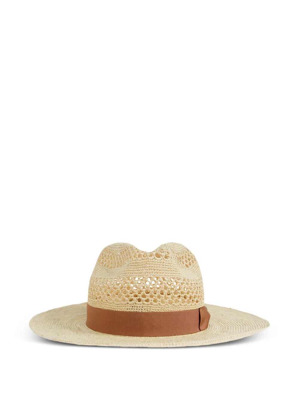 Giorgio Armani Ribbon Straw Trilby | Neutrals | FARFETCH MT | Farfetch Global