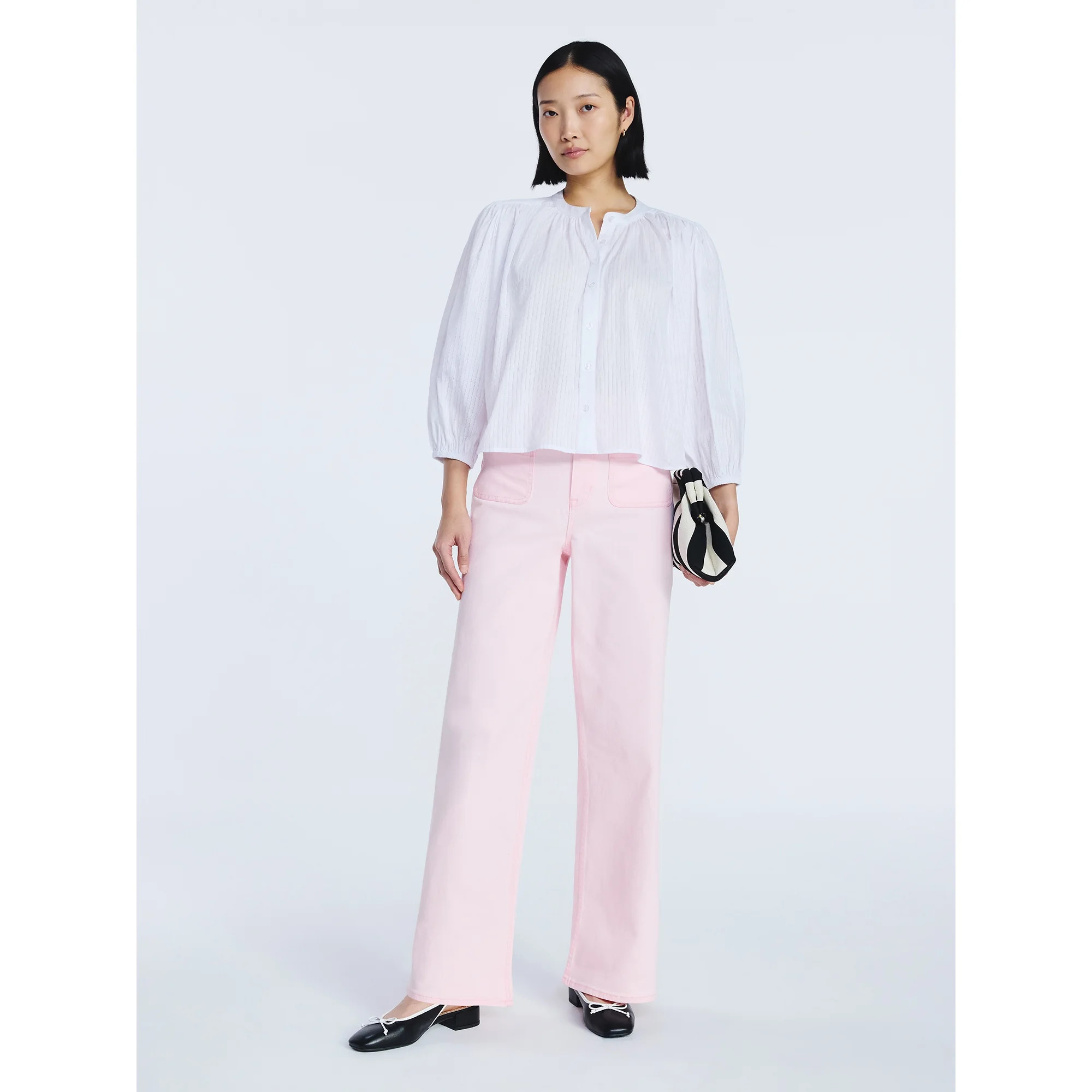 Free Assembly Women's and Women's Plus Wide Leg Jeans with Patch Pockets, 30", 32", and 34" Insea... | Walmart (US)