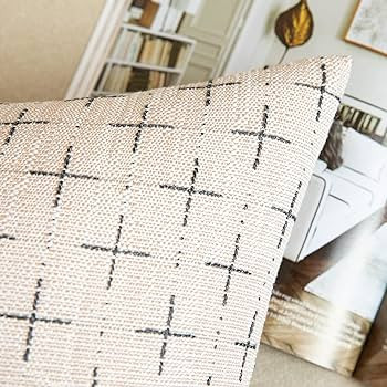 MIULEE Burlap Linen Decorative Throw Pillow Covers Pack of 2 Modern Farmhouse Pillowcases Rustic ... | Amazon (US)