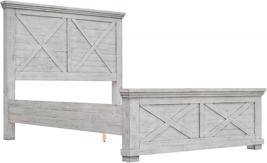 Sunset Trading Crossing Barn King Wood Panel Bed Gray Acacia Wood | Amazon (US)